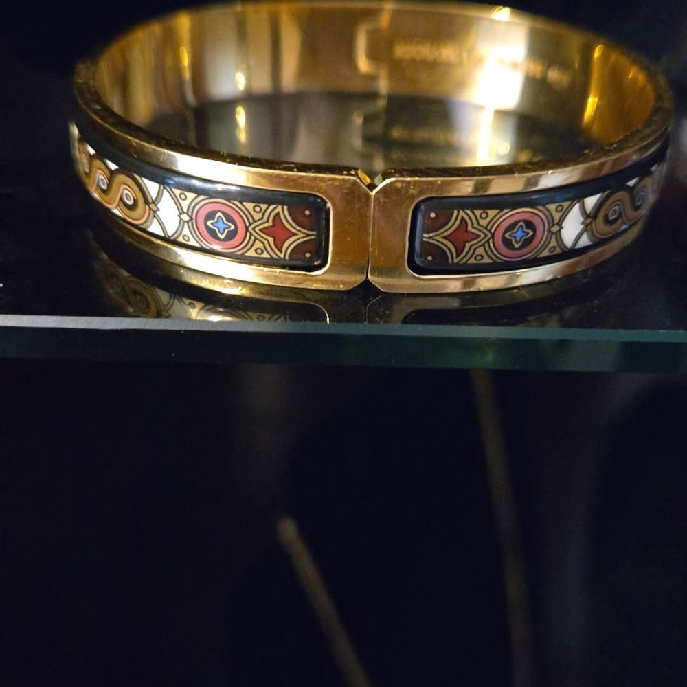 RARE DESIGN Gold 24k Plated Ceramic Bangle Bracelet